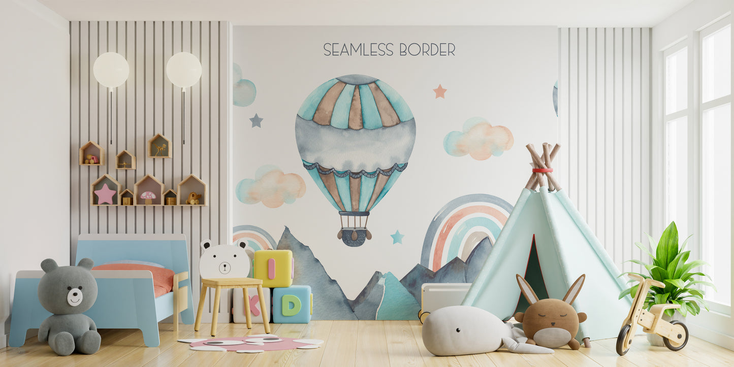 Watercolor Hot Air balloons Wallpaper - Giffywalls