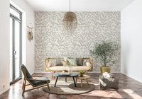 Artistic Watercolor Leaves minimalist wallpaper for walls design.