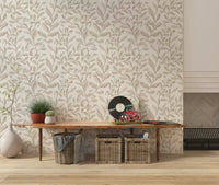 Modern Watercolor Leaves self-adhesive wallpaper mural panels.