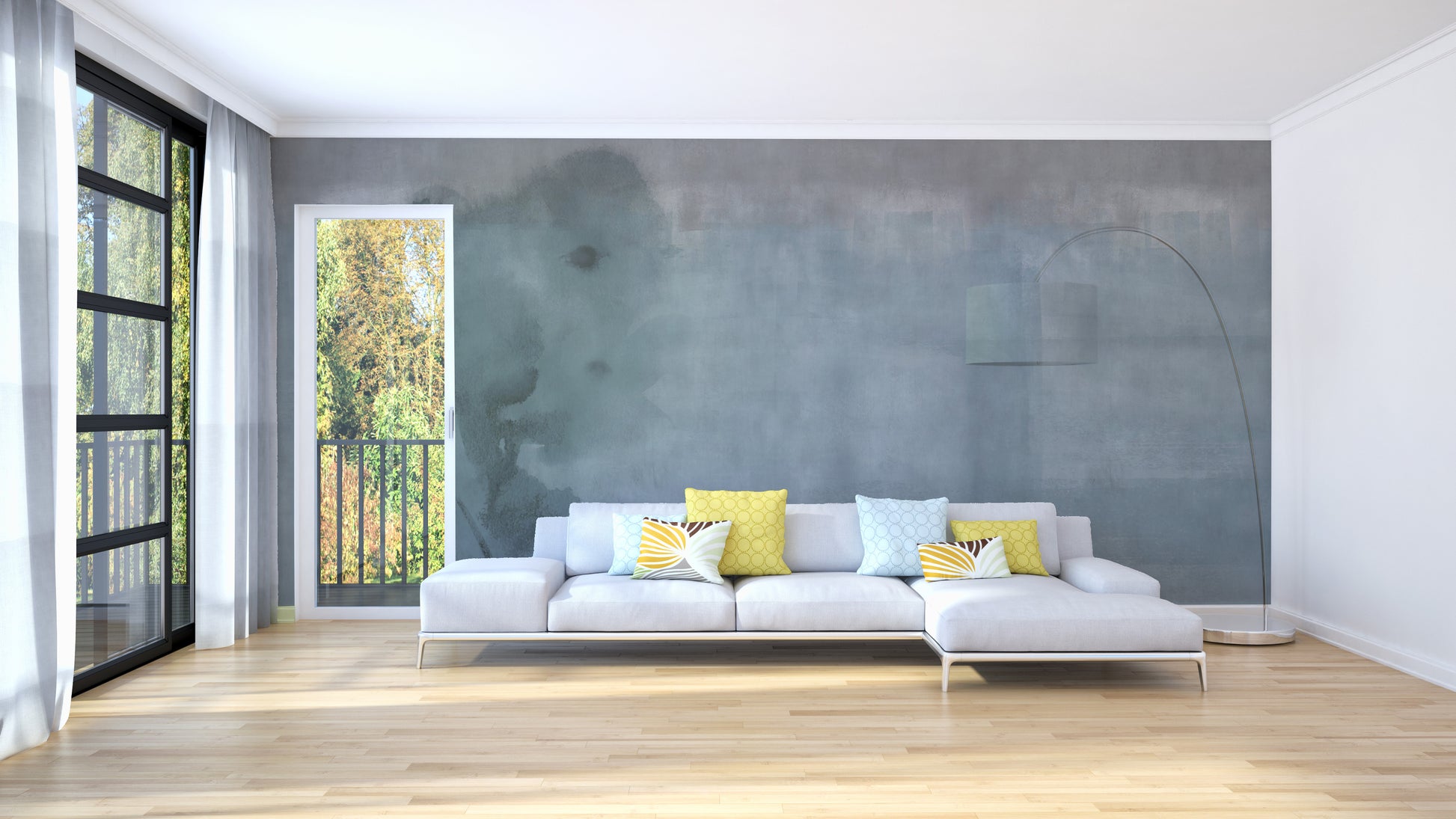 Watercolor Light Blue Shade Wallpaper Murals - Giffywalls