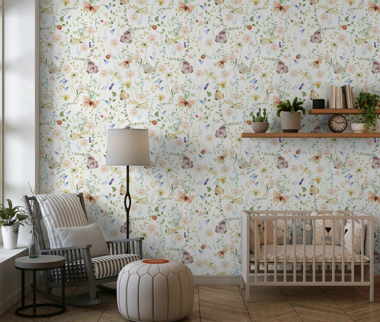 High-quality Watercolor Meadow Dreams print, perfect wallpaper for walls backdrop creation.
