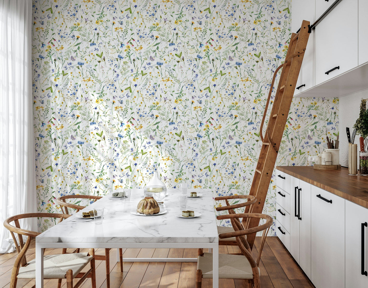 Lush meadow print Colorful Watercolor Meadow interior decor