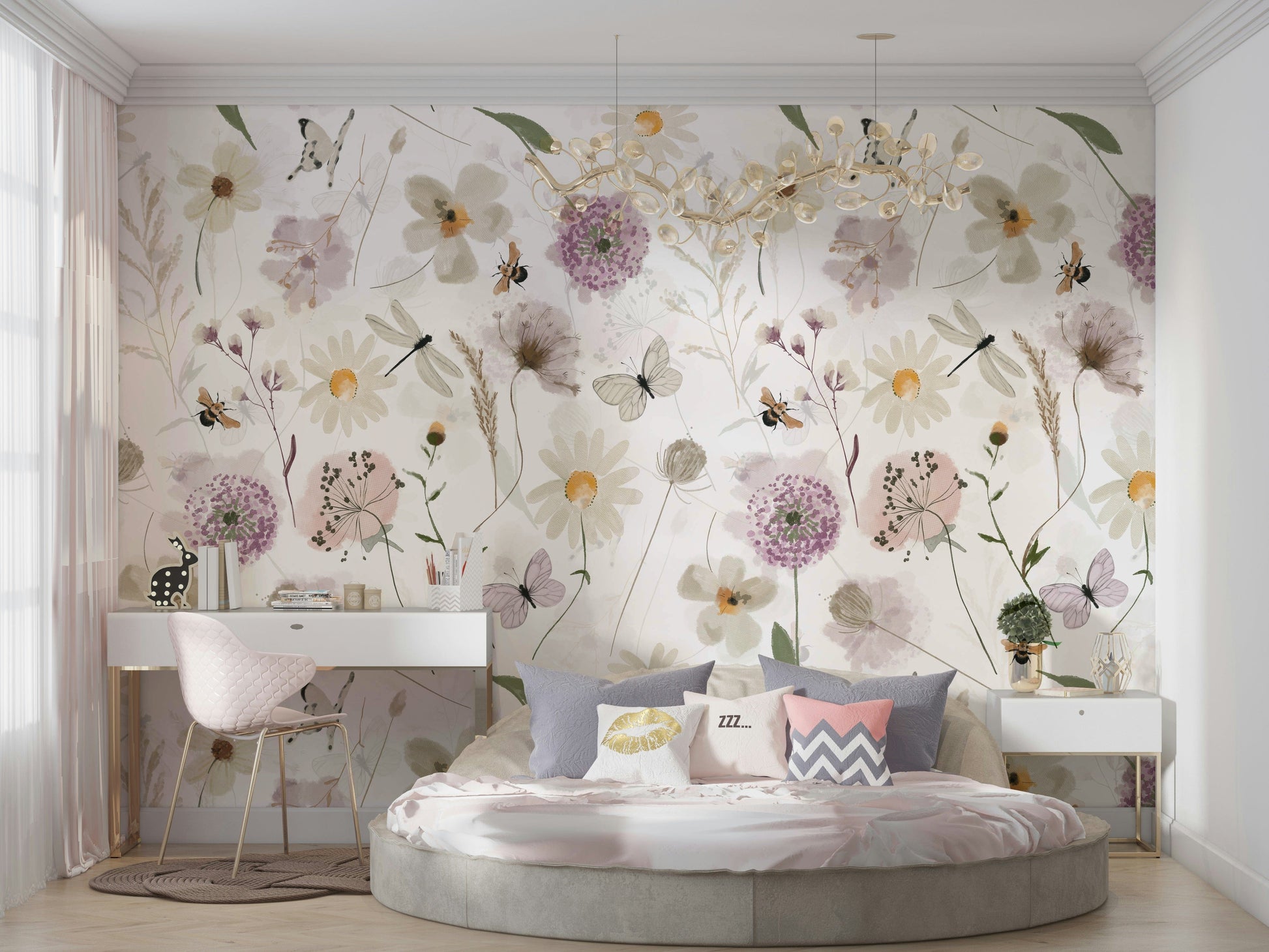 A seamless pattern for a bedroom or nursery.

