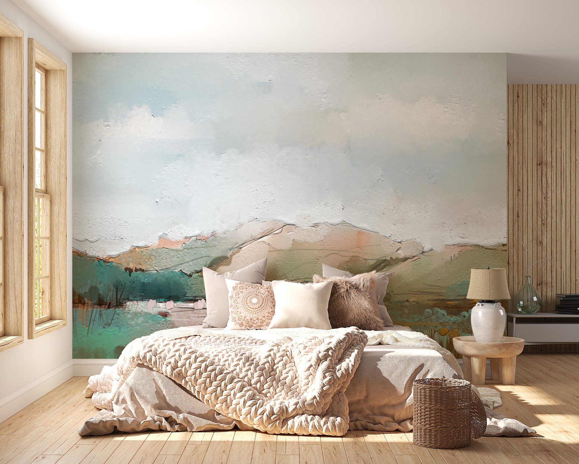 Watercolor Mountain mural wallpaper