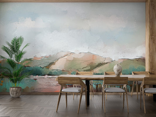 Watercolor Mountain Wallpaper Mural - Giffywalls