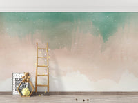 colorful watercolor ombre mural wallpaper