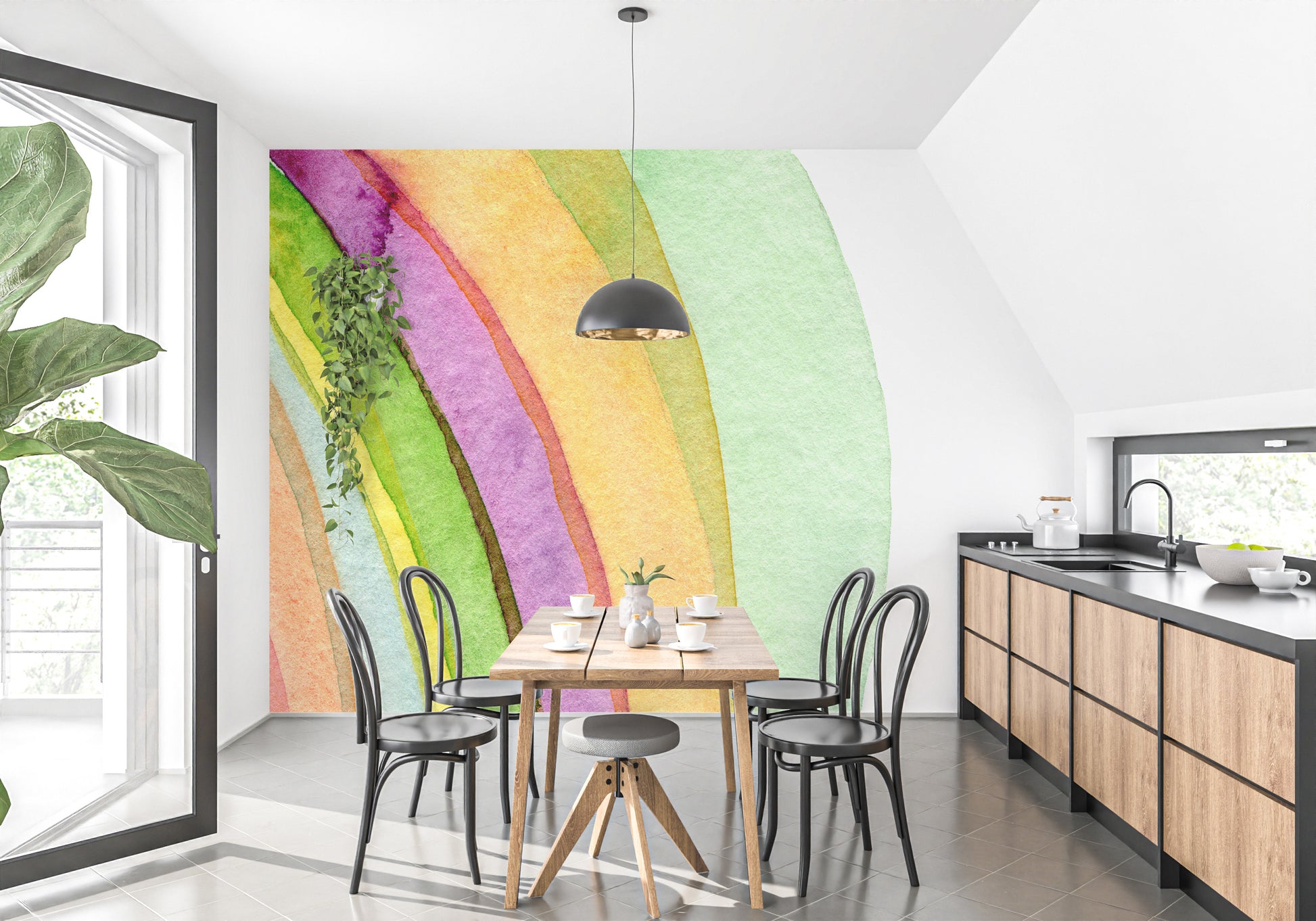 Watercolor Painted Strokes Wallpaper Murals - Giffywalls