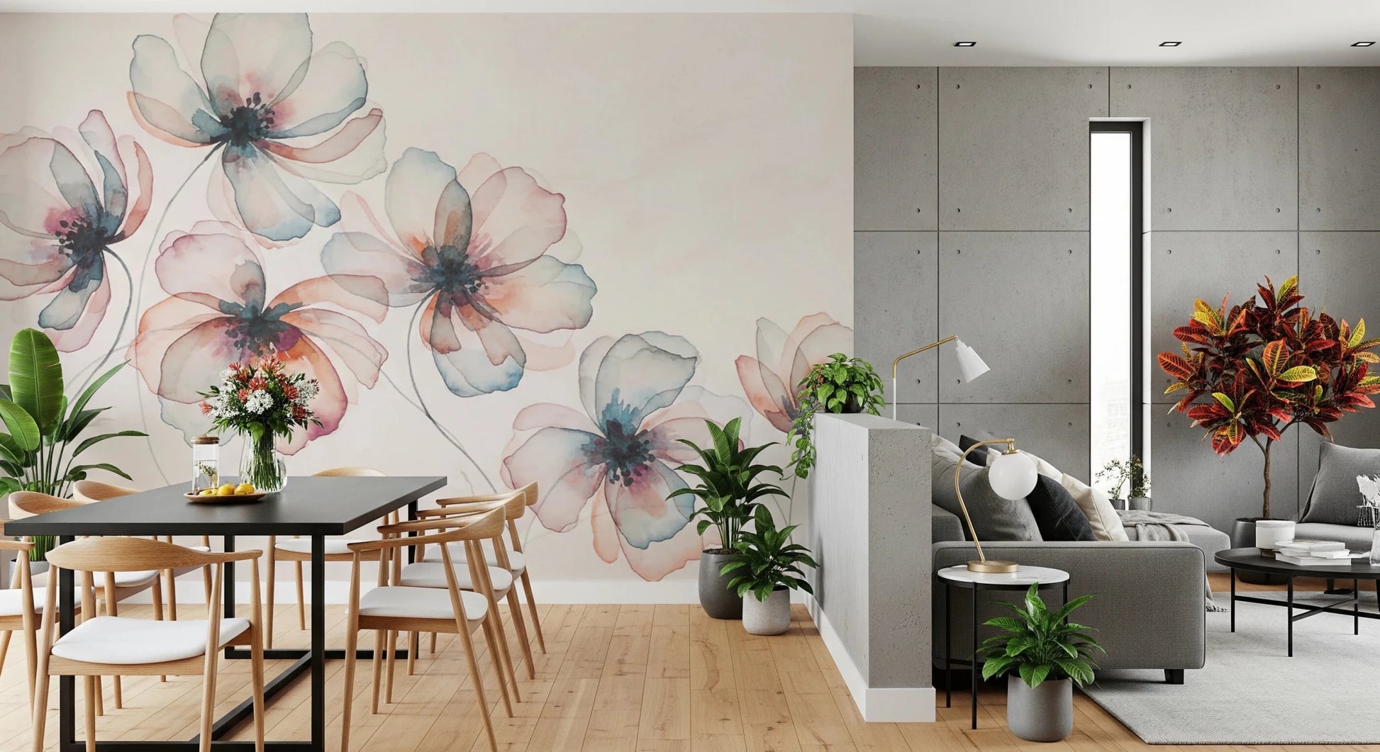 Watercolor Petals Wall Mural