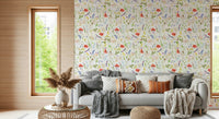 Peel and stick vibrant floral art perfect for any space Watercolor Poppies Meadow.
