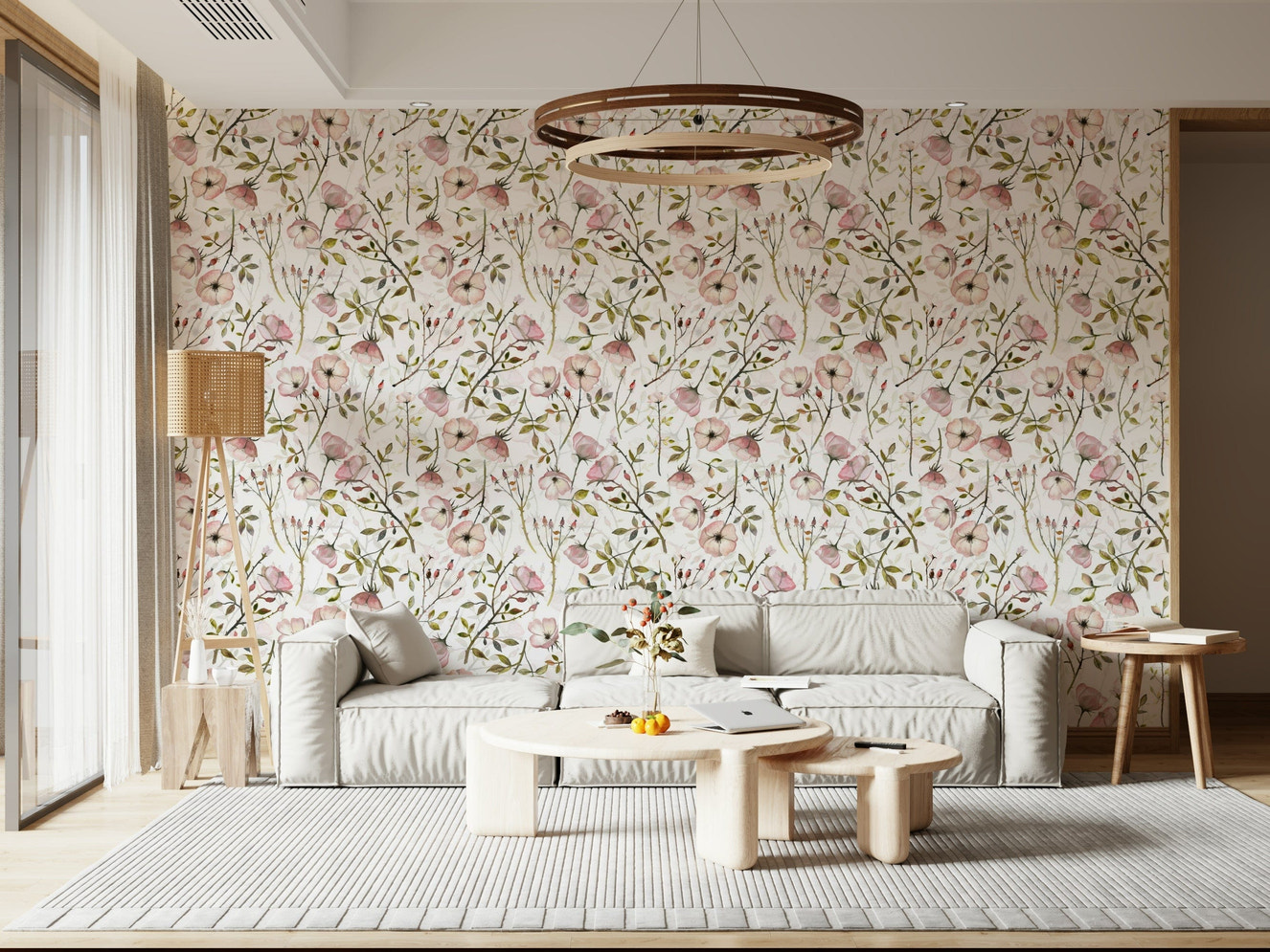 Watercolor Rose Garden wallpaper delicate floral print