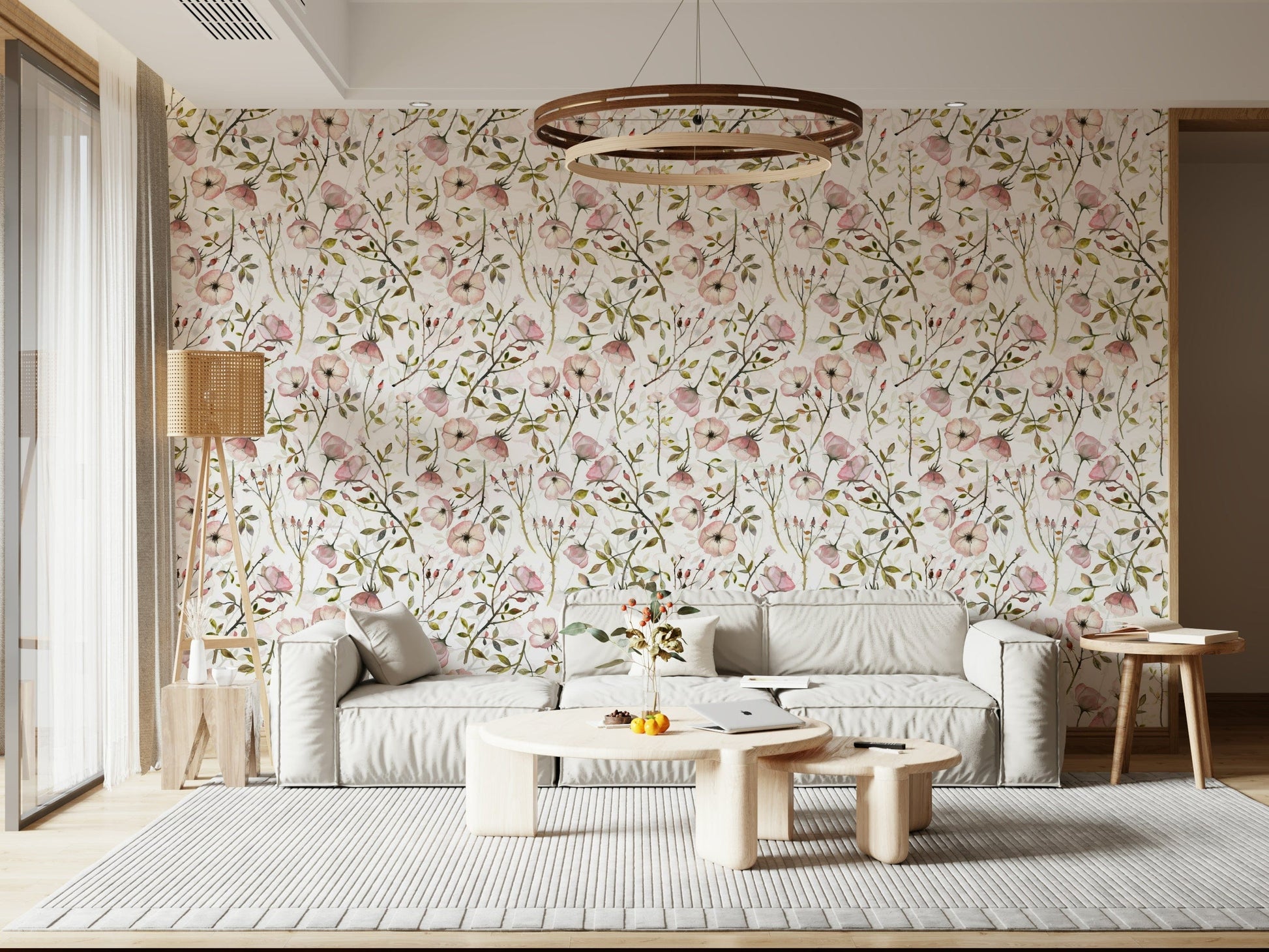 Watercolor Rose Garden wallpaper delicate floral print