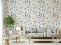 Peel and stick option of Watercolor Spring Wildflower Meadow for walls.
