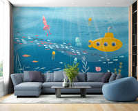 Watercolor Underwater Sea Life wallpaper