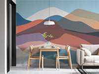 Smoky mountain mural in soft hues