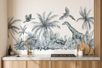 Fun animal mural for kids' room decor