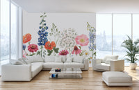 Watercolor Wild Flowers wallpaper mural