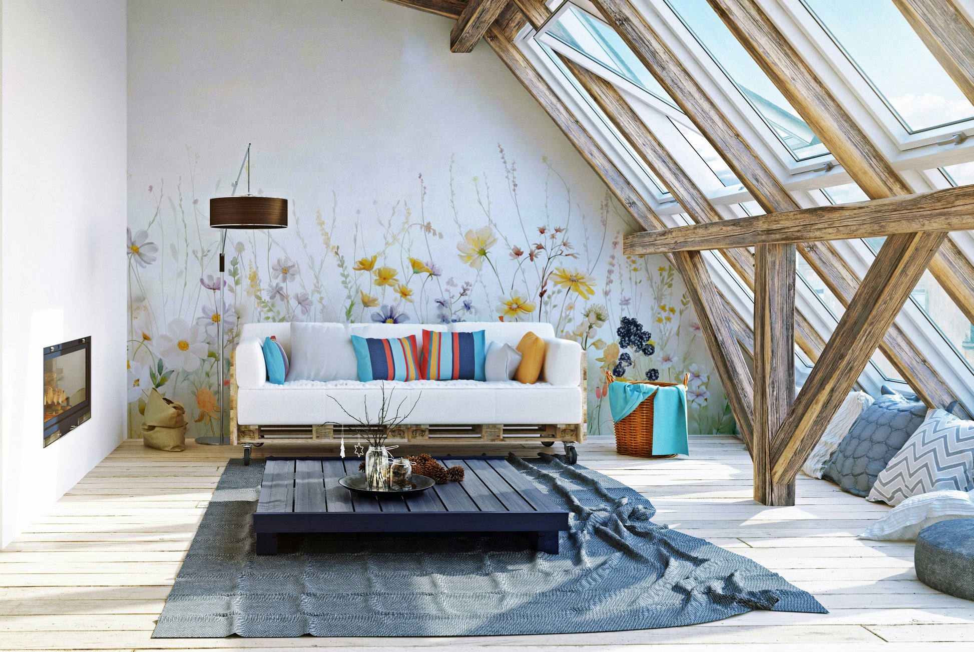 Calm pastel flower wall art

