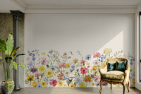 Bedroom wildflower wall mural


