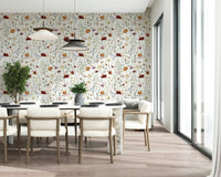 Wildflower Hues mural watercolor floral design for wall accents.