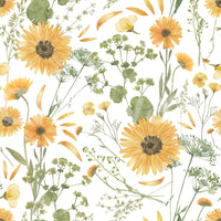 Hand-painted Wildflower Dream mural, vivid meadow scatter.