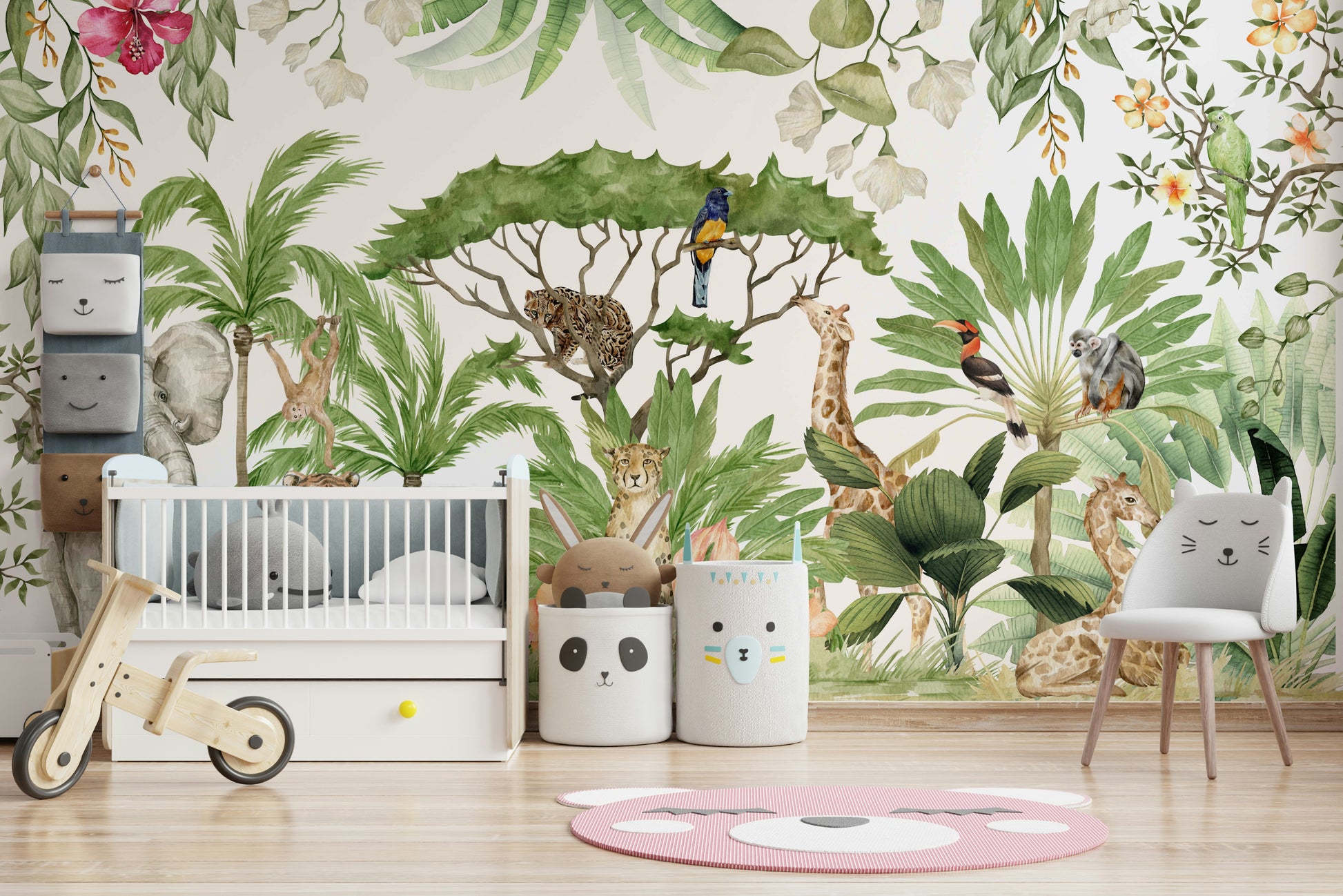 Calming nature-inspired mural wallpaper

