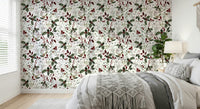 Winter Garden holly berry mural wallpaper design.