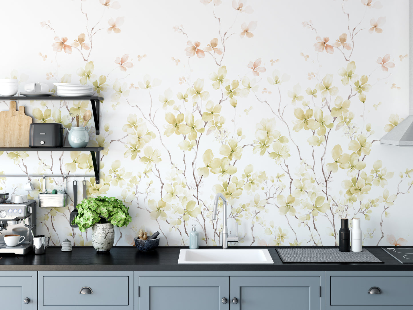 Watercolor yellow flower Wallpaper murals - Giffywalls