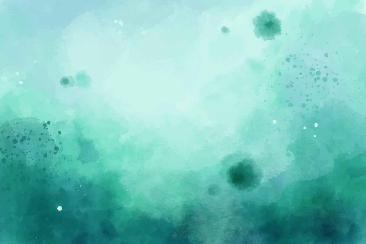 Watercolor Green Wallpaper Mural in your room — zoomed