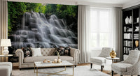 Hidden paradise valley Cascading Serenity wall mural design.