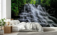 Soothing aquatic scene Cascading Serenity wall mural art.
