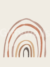 Soft rainbow arches mural wallpaper

