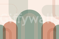 Mid-century style arch wallpaper

