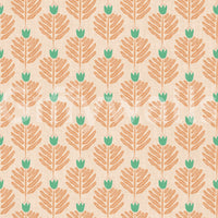 Jewel jungle-inspired peach chunky plant wallpaper for bold interiors

