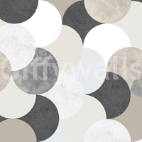 Circle design mural wallpaper look
