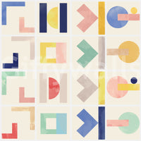 Overlapping shape wall wallpaper


