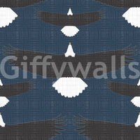 Rustic Americana bald eagle wallpaper in blue

