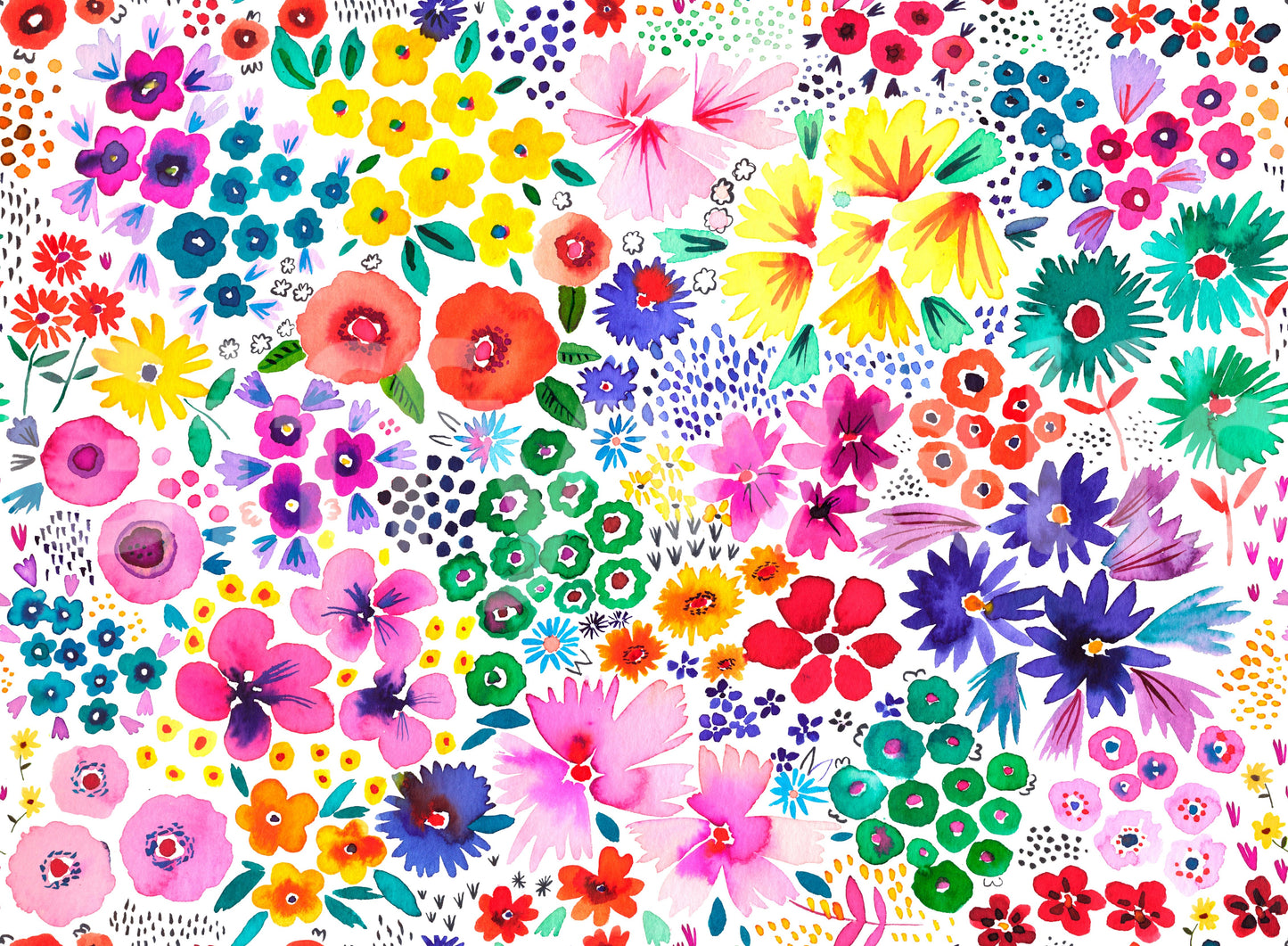 Artful Little Flowers Vintage Wallpaper⁠