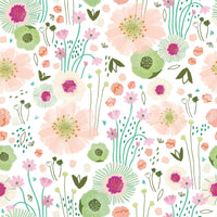 Bright room with Ditsy Dream white floral wallpaper

