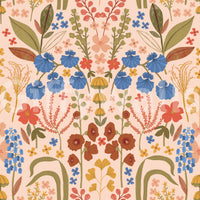 Cottage-style wallpaper with vintage bluebells

