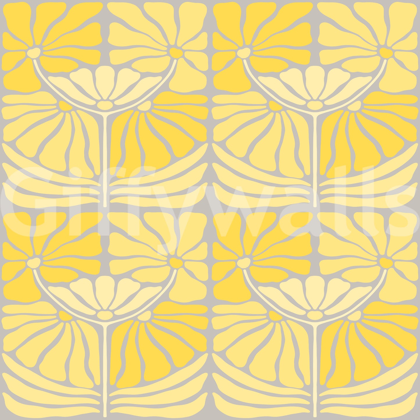 Elegant vintage floral print in yellow hues

