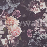 Textured romantic floral mural

