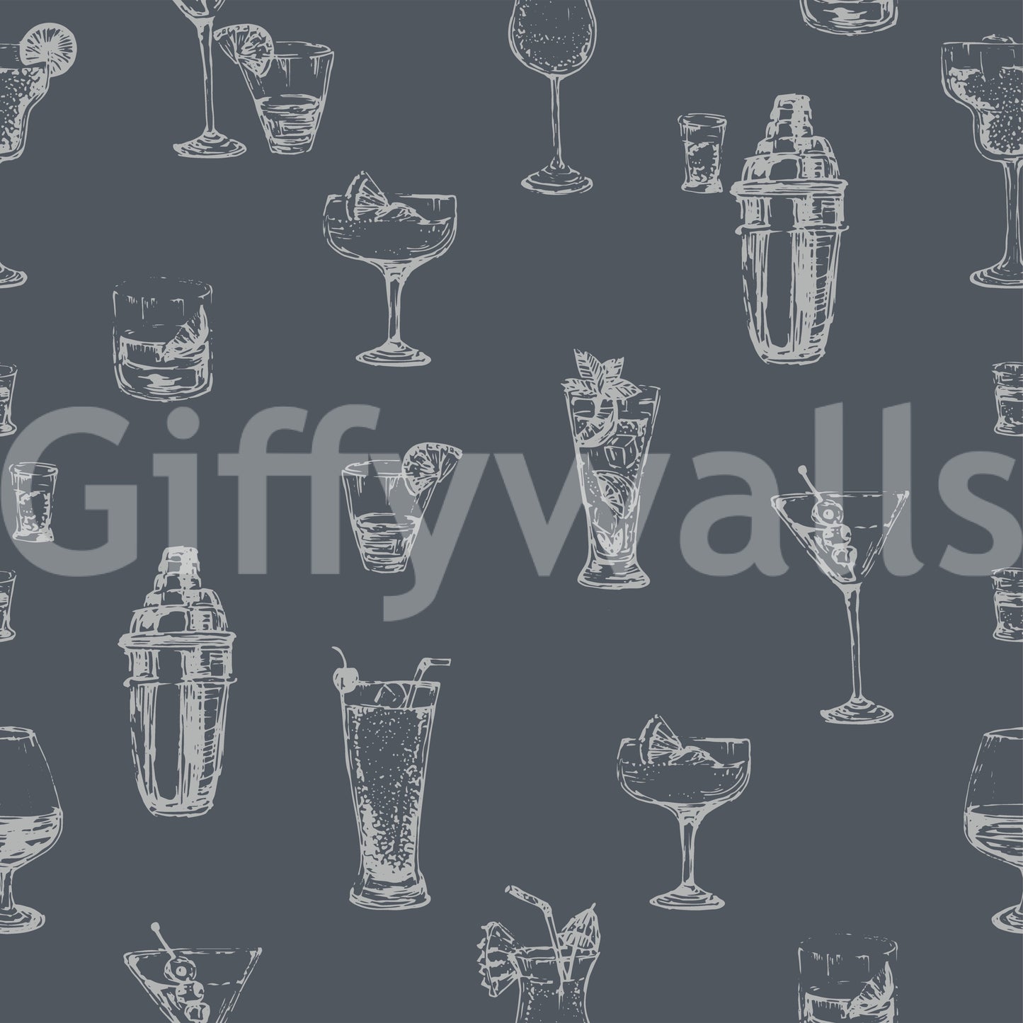 Cocktail sketches Wallpaper⁠