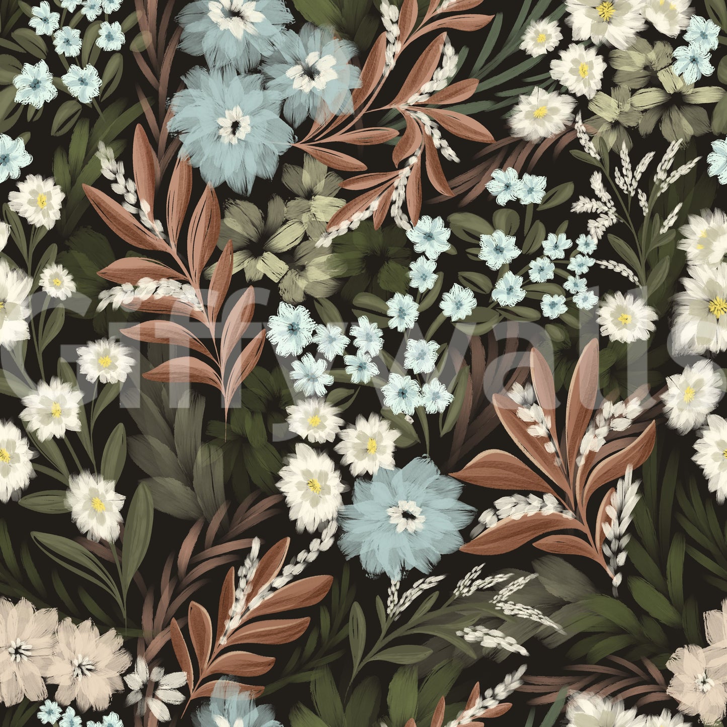 Midnight forest Bloom Wallpaper⁠