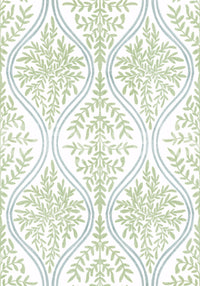 Sophisticated green damask wallpaper for timeless decor

