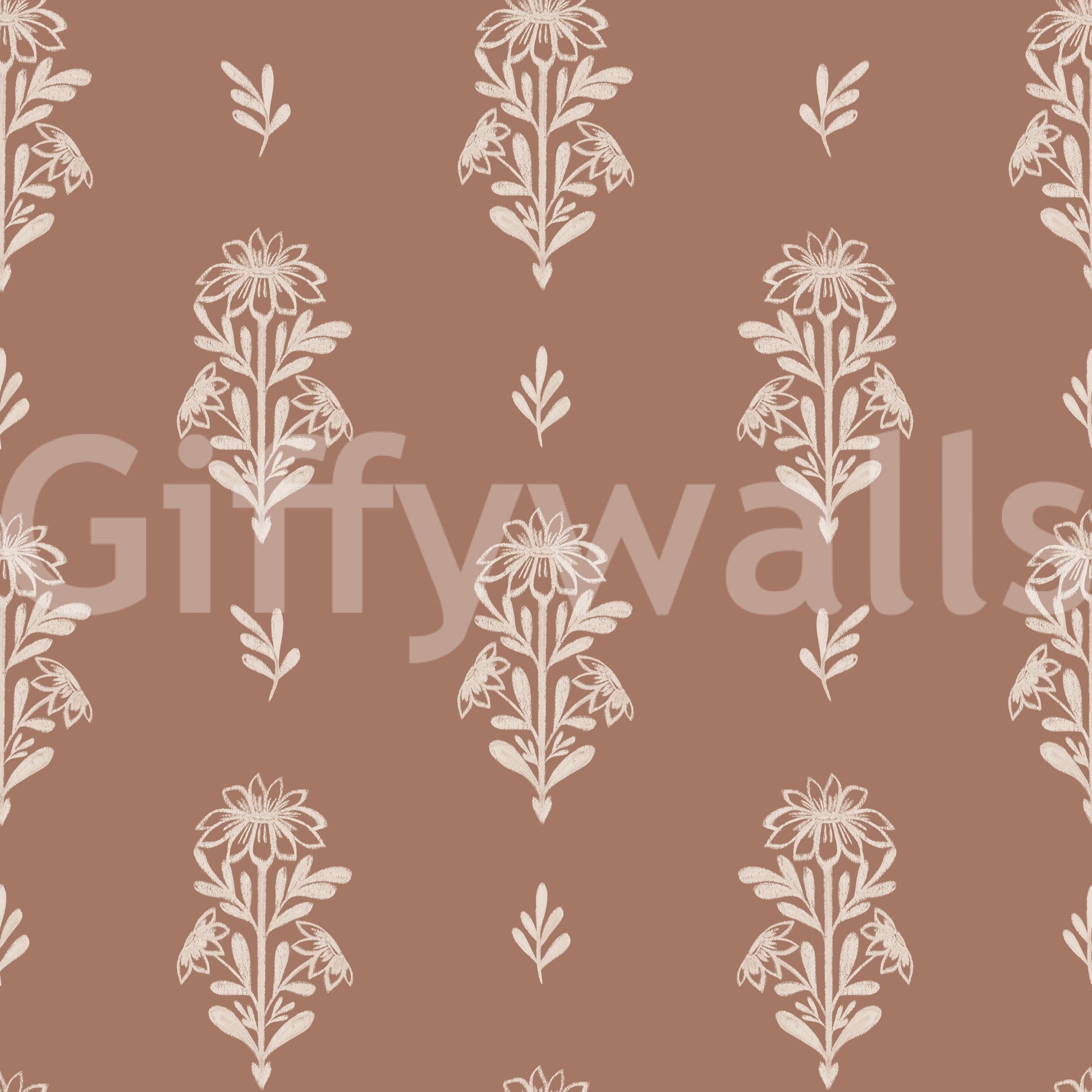 Earth tone floral wallpaper


