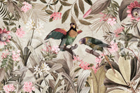 Nature-inspired rainforest mural with vibrant jungle details

