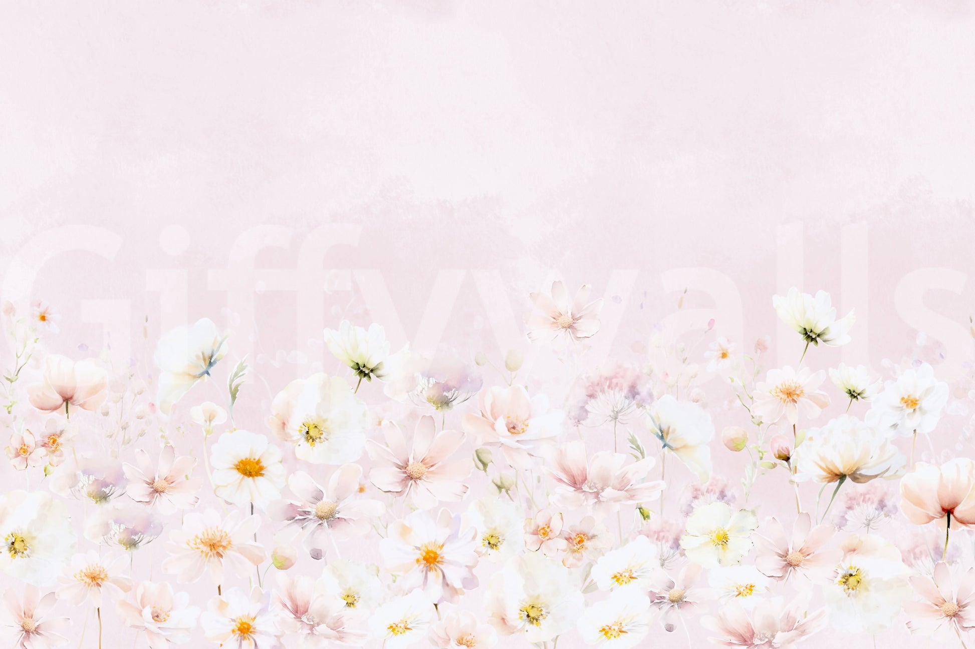 Light pink wildflower mural

