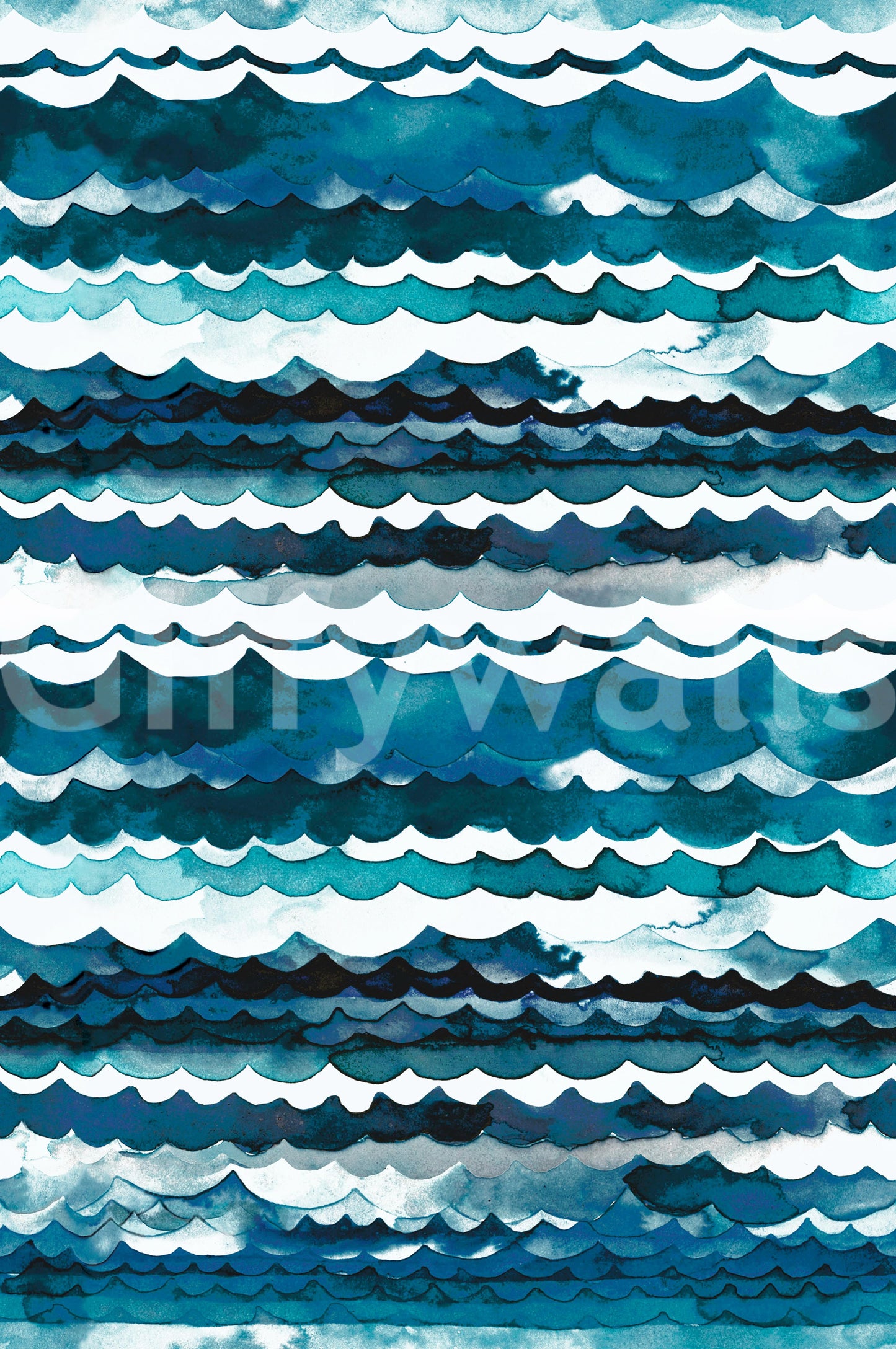 Flowing sea wave mural perfect for bathrooms and beach homes.

