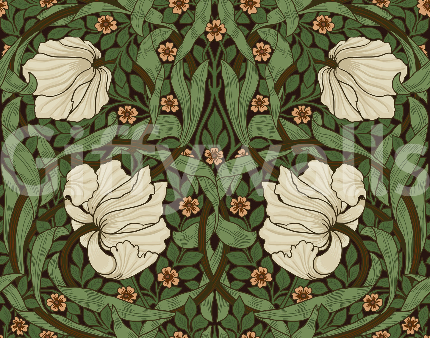 Pimpernel wallpaper with natural motifs

