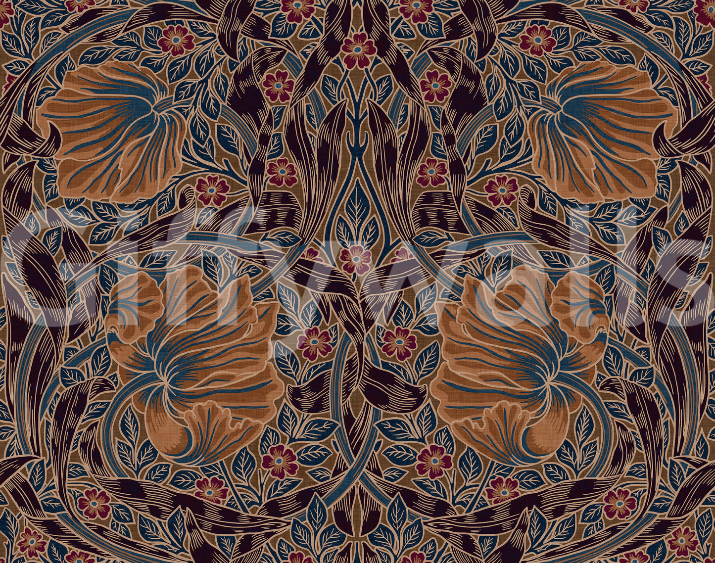 Pimpernel wallpaper with intricate floral design

